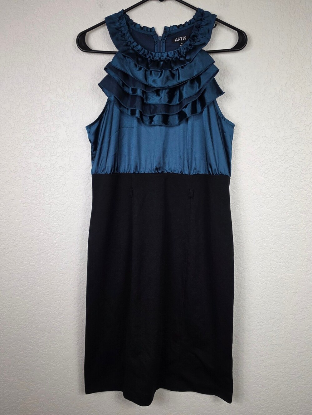 Apt. 9 Size 10 Blue Satin Ruffle Dress